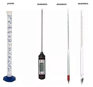 Kit Cachaça - Alcoometro, Proveta, Sacarimetro e termometro