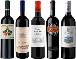 Box Grandes Produtores da Toscana - Kit C/ 5 garrafas