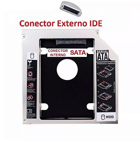 Suporte Adaptador Caddy 12,7mm Com Conector Externo PATA IDE