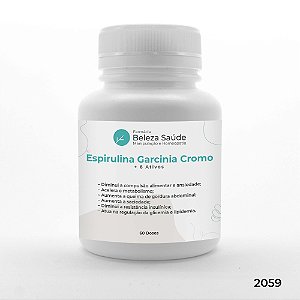 Espirulina Garcinia Cromo + 6 Ativos - Termogênico Abdominal - 60 doses