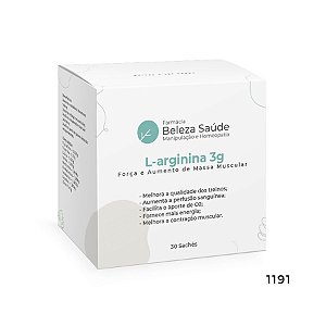 L-arginina 3gr Força e Aumento de Massa Muscular - 30 doses