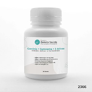 Garcinia + Gymnema + 2 Ativos - Inibidor Açúcar e Carboidrato - 90 doses