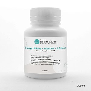 Ginkgo Biloba + Hipérico + 2 Ativos - Concentração e Foco - 90 doses