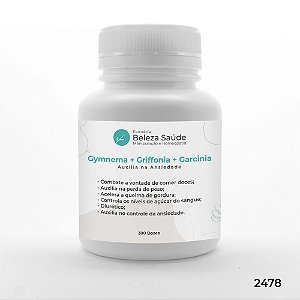 Gymnema + Griffonia + Garcinia - Auxilia na Ansiedade - 300 doses