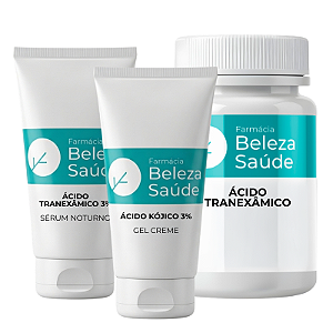 Kit Anti Melasma - Ác. Tranexâmico Cáps e Creme + Ác. Kójico - 60 doses