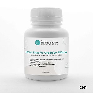 Msm Enxofre Orgânico 750mg Para Cabelos e Unhas - 90 doses