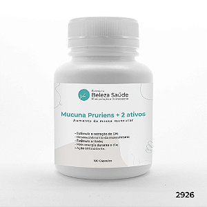 Mucuna Pruriens + 2 Ativos - Aumento da Massa Muscular - 180 doses