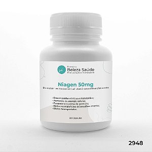 Niagen 50mg - Booster mitocondrial Anti Envelhecimento - 60 doses
