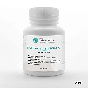 Nutricolin + Vitamina C + 2 Ativos - Combate Rugas - 75 doses
