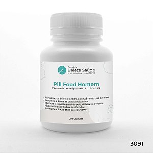 Pill Food Homem - Fórmula Manipulada Turbinada - 200 Cápsulas