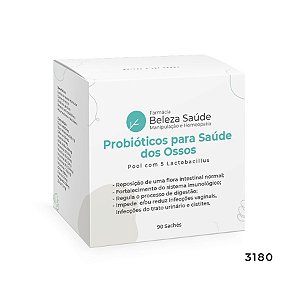 Probióticos para Saúde dos Ossos - Pool com 5 Lactobacillus - 90 Sachês