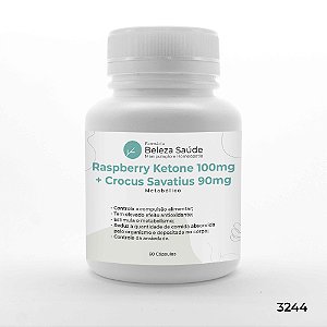 Raspberry Ketone 100mg + Crocus Sativus 90mg - Metabólico - 60 Cápsulas