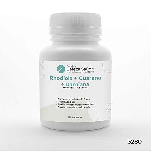 Rhodiola + Guarana + Damiana - Memória e Stress - 120 Cápsulas