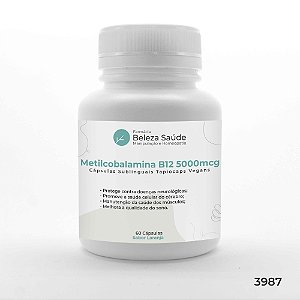 Metilcobalamina B12 5000mcg Sublingual : 60 Cápsulas Vegana