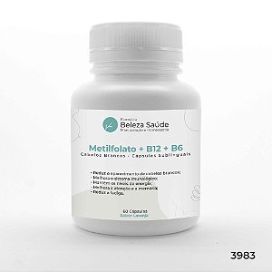 Metilfolato + B12 + B6 : Cabelos Brancos Sublingual 60 Caps