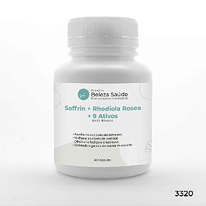 Saffrin + Rhodiola Rosea + 9 Ativos -  Anti Stress - 60 Cápsulas