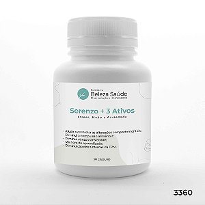 Serenzo + 5 Htp + Teanina + Magnolia - Stress Medo Ansiedade - 90 Cápsulas