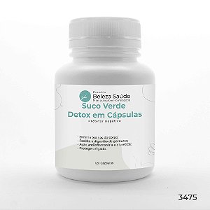 Suco Verde Detox em Cápsulas - Protetor Hepático - 120 Cápsulas