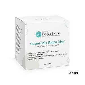 Super Mix Right 15gr Aminoácidos Essenciais - 40 Sachês