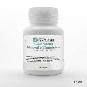Suplemento Mineral e Vitamínico para os Cabelos do Homem - 120 Cápsulas