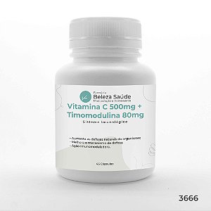 Vitamina C 500mg + Timomodulina 80mg : Sistema Imunológico - 45 Cápsulas