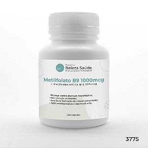 Metilfolato B9 1000mcg + Metilcobalamina B12 500mcg - 200 Doses