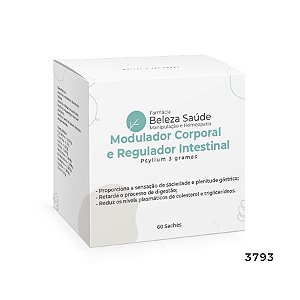 Modulador Corporal  e Regulador Intestinal : Psylium 3 gramas - 60 Sachês