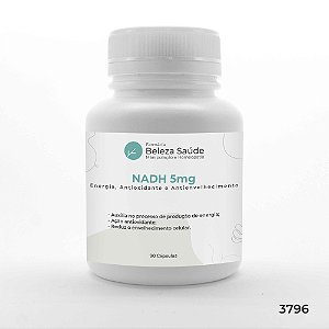 Nadh ( Nicotinamida Adenina Dinucleotídeo ) 5mg - Energia, Antioxidante e Antienvelhecimento - 90 Doses