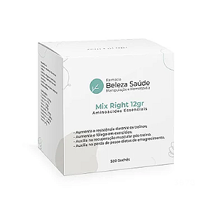Mix Right 12gr - Aminoácidos Essenciais com a Proporção Molar do Dr. Lair Ribeiro - 500 Sachês