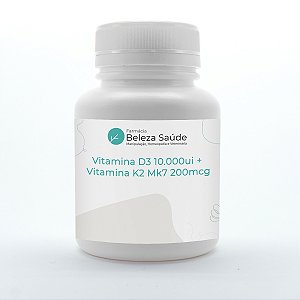 Vitamina D3 10.000ui + Vitamina K2 Mk7 200mcg - 60 Cápsulas