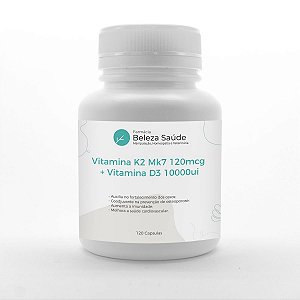 Vitamina K2 Mk7 120mcg + Vitamina D3 10000ui : 120 Cápsulas