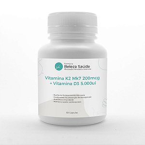 Vitamina K2 Mk7 200mcg + Vitamina D3 5.000ui : 60 Cápsulas