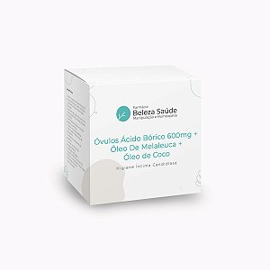 Óvulos Ácido Bórico 600mg + Óleo De Melaleuca + Óleo de Coco - Higiene Íntima Candidíase : Grau Farmacêutico 10 unidades