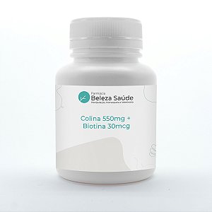 Colina 550mg + Biotina 30mcg Saúde Corporal, Pele e Cabelos - 120 doses