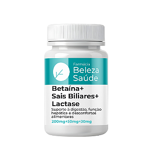 Betaína 200mg + Sais Biliares 50mg + Lactase 30mg