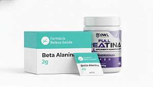 Creatina Owl Pura 300g + Beta Alanina 75 Sachês | Kit Treino Plus