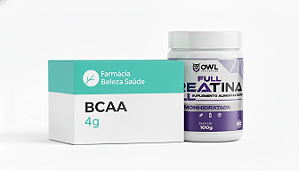 Kit Creatina Owl Pura 300g + Bcaa 4g 2:1:1 30 Sachês