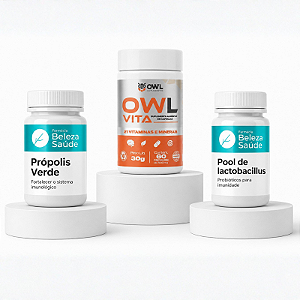 KIT Vita Defense - Própolis Verde + Probióticos + Multivitamínico OWL