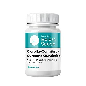 Clorella (chlorella)+ Curcuma + Gengibre + Jurubeba - Controle Mau Hálito
