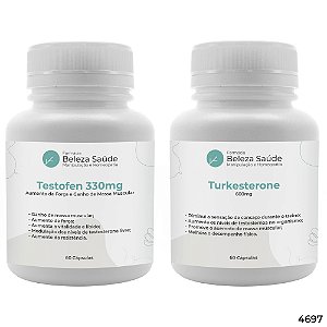 Testofen 330mg 60 Cápsulas + Turkesterone 600mg 60 Cápsulas : 2 Suplementos para Bombar