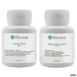 Long Jack 450mg 60 Cápsulas + Maca Peruana 750mg 60 Cápsulas : 2 Suplementos para Bombar