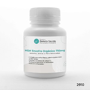 Msm Enxofre Orgânico 750mg Para Cabelos e Unhas