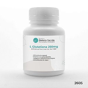L Glutationa 250mg - Glutathione Gluta Antioxidante  Antienvelhecimento da Pele