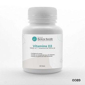 Vitamina D3 10000 Ui + Vitamina K2 200mcg - 240 Doses