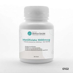 Metilfolato 1000mcg + Metilcobalamina 400mcg + B6 100mg - 150 Doses