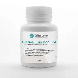 Metilfolato B9 1000mcg + Metilcobalamina B12 1000mcg + B6 100mg - 75 doses