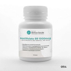 Metilfolato B9 1000mcg + Metilcobalamina B12 1000mcg + B6 100mg - 75 doses