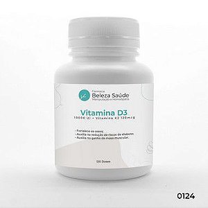 Vitamina D3 10000 Ui + Vitamina K2 120mcg - 120 doses