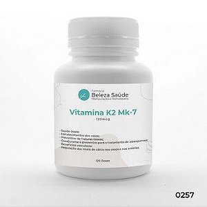Vitamina K2 Mk-7 120mcg - Menaquinona - 120 doses