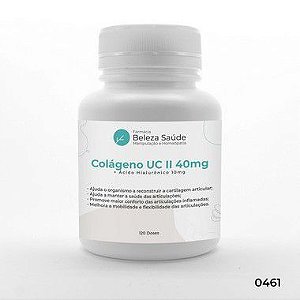 Colágeno Uc II 40mg + Ácido Hialurônico 10mg - 120 doses